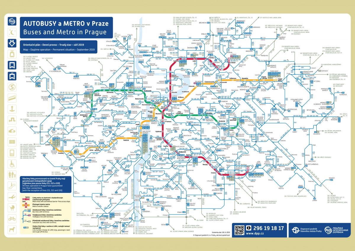 Plan des stations bus de Prague