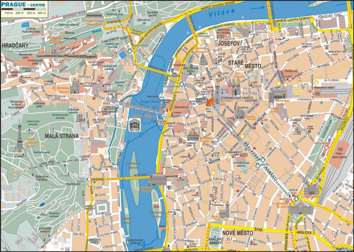Plan du centre ville de Prague