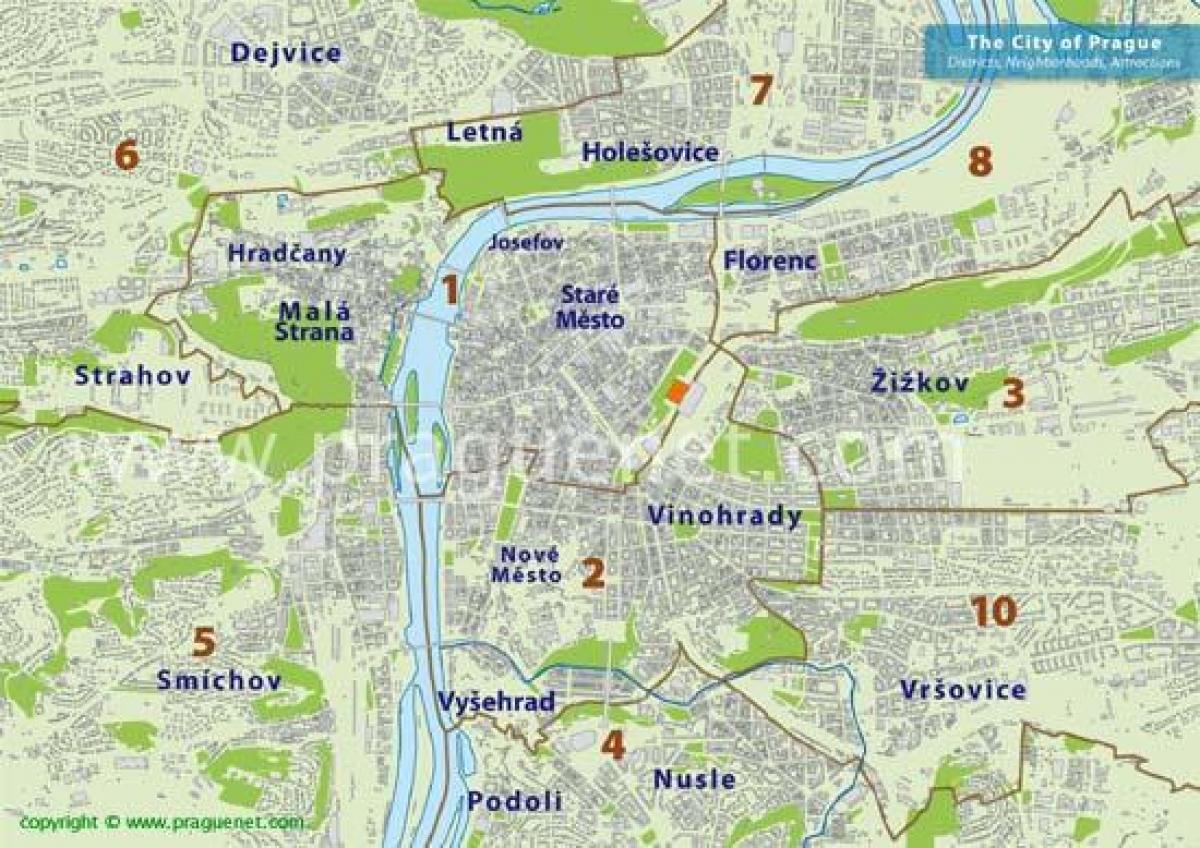 Plan districts Prague