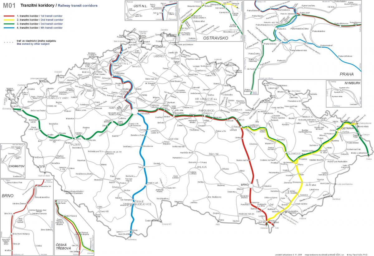 Plan du chemin de fer de Prague